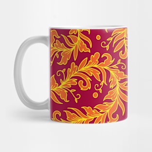 Lacy Leaves Red and Orange Palette Mug